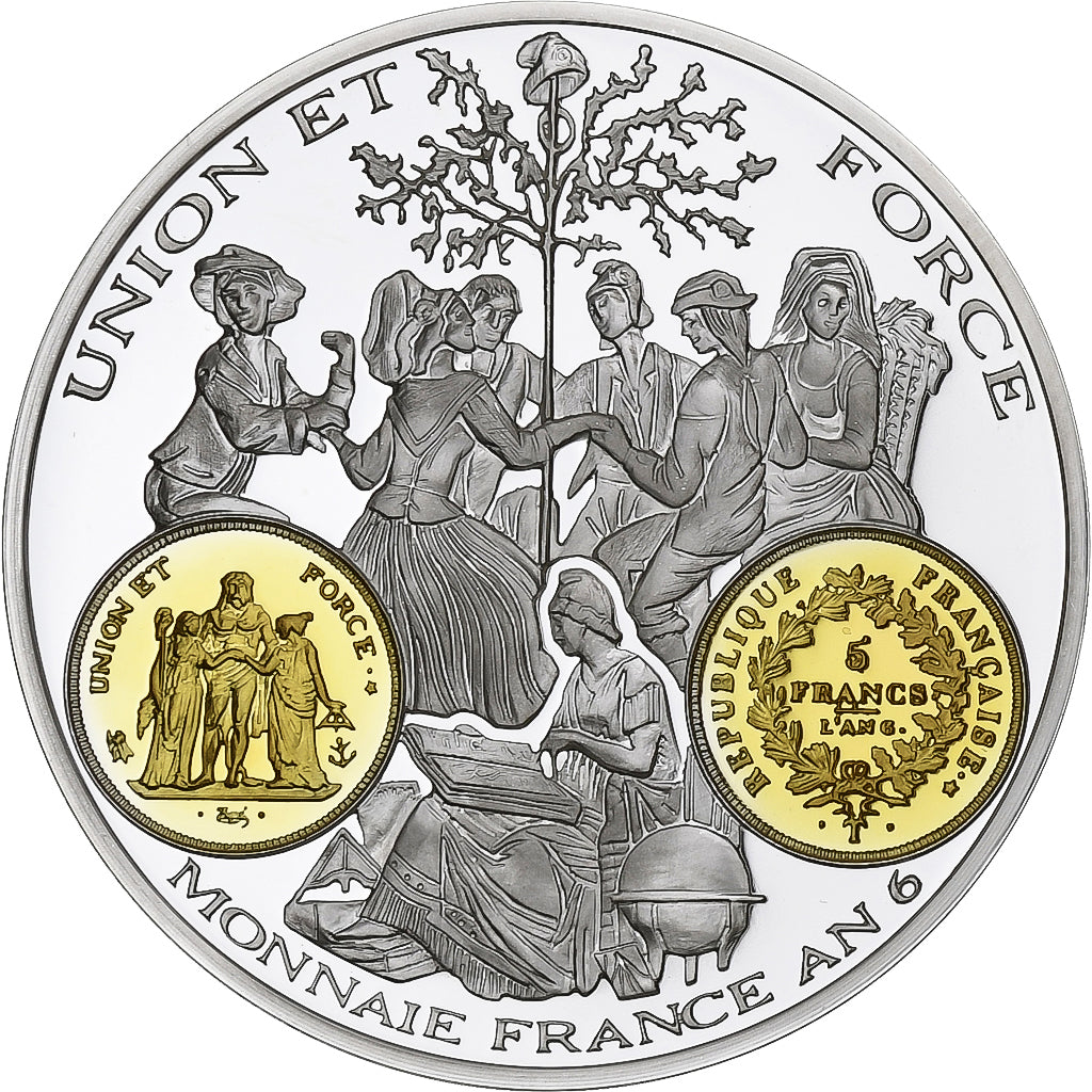 France, Medal, 5 Francs Union et Force An 6, Silver, MS(65-70)