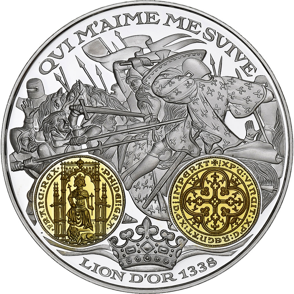 France, Medal, Histoire Monétaire, Lion d'Or, Silver, MS(65-70)
