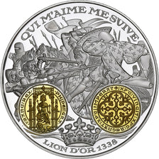 France, Medal, Histoire Monétaire, Lion d'Or, Silver, MS(65-70)