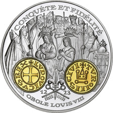 France, Medal, Histoire Monétaire, Obole Louis VIII, Silver, MS(65-70)
