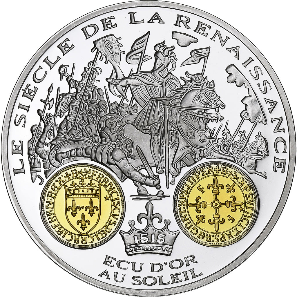 France, Medal, Histoire Monétaire, Renaissance, Ecu d'Or au Soleil, Silver
