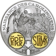 France, Medal, Histoire Monétaire, Denier Pépin le Bref, Silver, MS(65-70)
