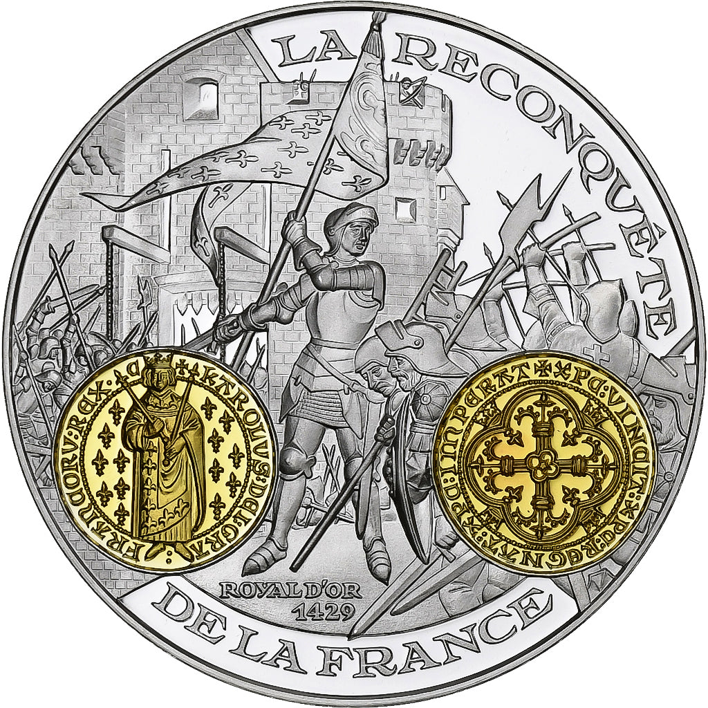France, Medal, Histoire Monétaire, Royal d'Or, Silver, MS(65-70)