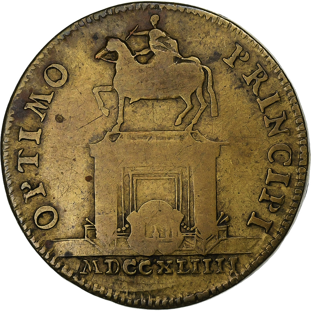 France, Token, Louis XV, Optimo Principi, 1744, Brass, VF(20-25)