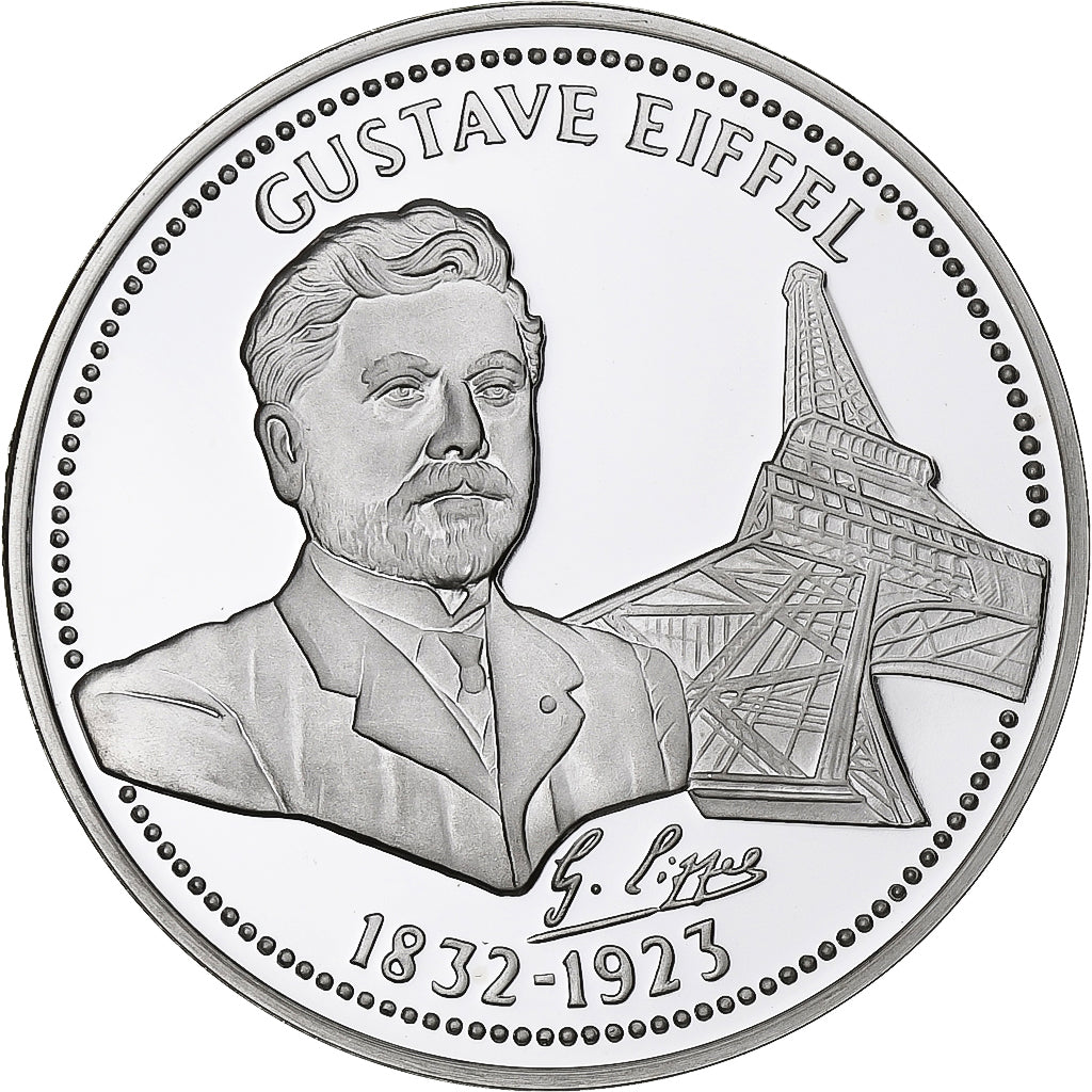 France, Medal, Gustave Eiffel, Silver, MS(65-70)
