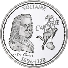 France, Medal, Voltaire, Candide, Silver, MS(65-70)