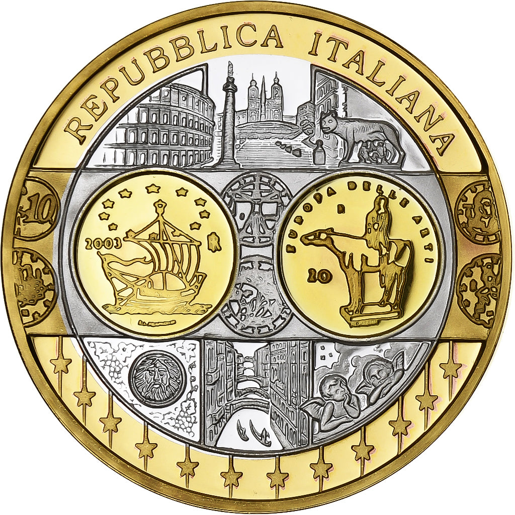 Italy, Medal, L'Europe, L'Italie, Silver Plated Copper, MS(65-70)