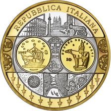 Italy, Medal, L'Europe, L'Italie, Silver Plated Copper, MS(65-70)