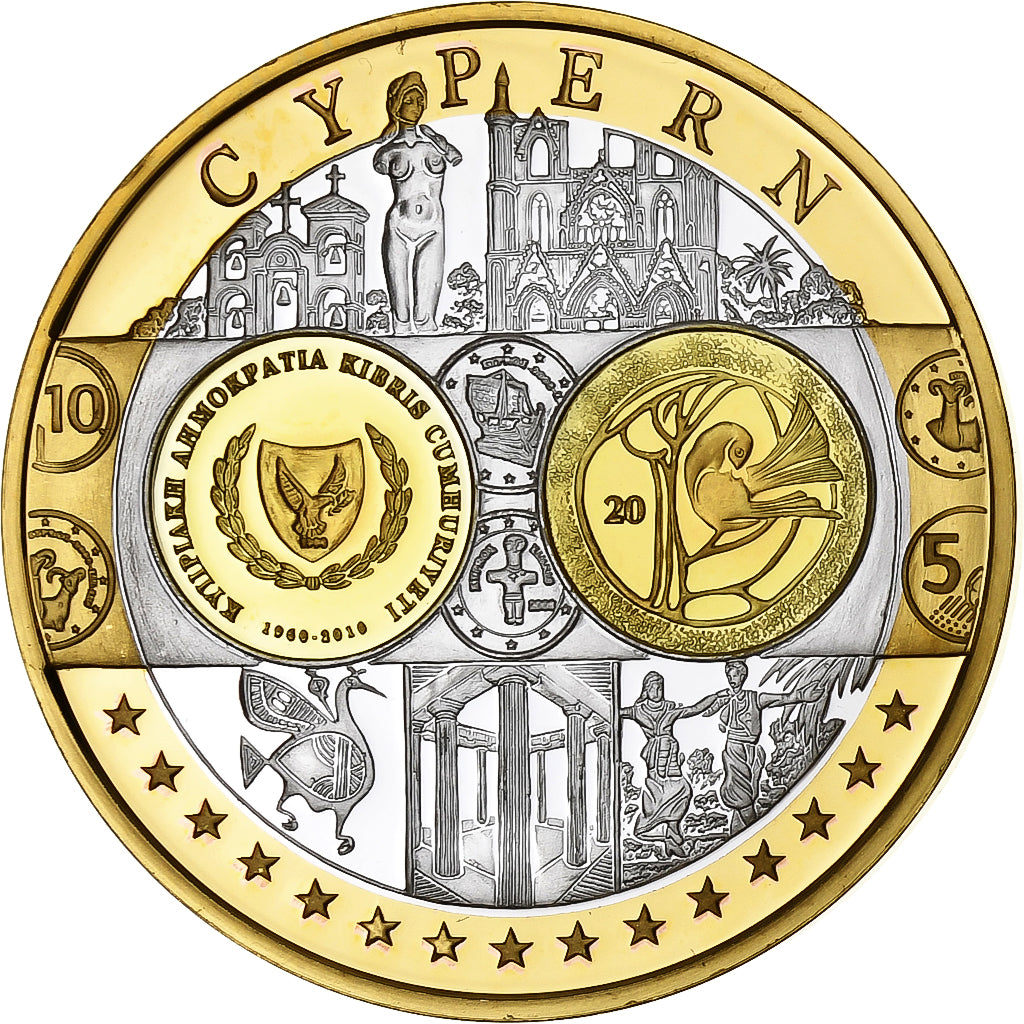 Cypr, medal, L'Europe, 2008, Srebro platerowane miedzią, MS(65-70)