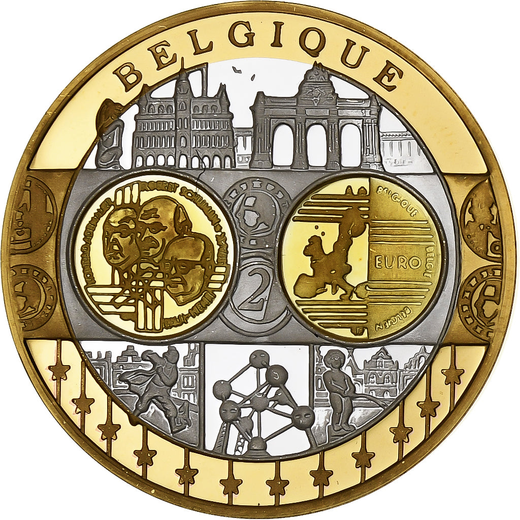 Belgium, Medal, L'Europe, Jonction Nord-Midi, Silver Plated Copper, MS(65-70)