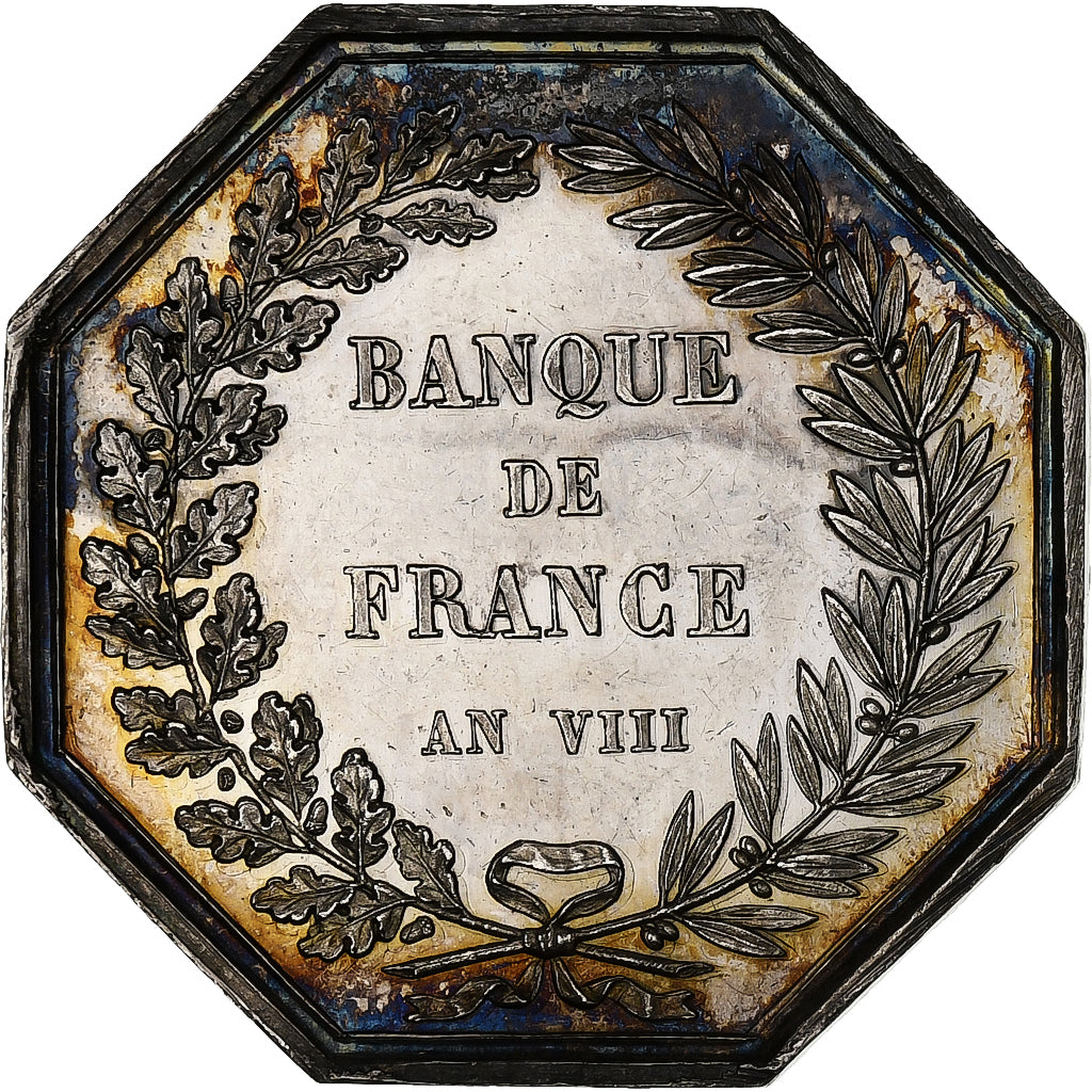 France, Token, Banque de France, An VIII, Silver, Dumarest, MS(63)