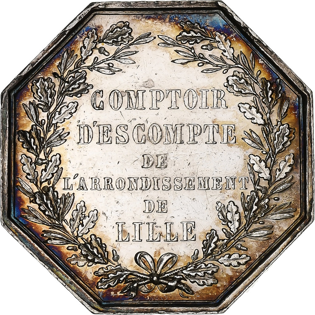 France, Token, Comptoir d'Escompte de l'arrondissement de Lille, 1854, Silver