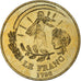 França, Token, Du Franc à l'Euro, 2002, Cobre-Níquel Dourado, MS(63)