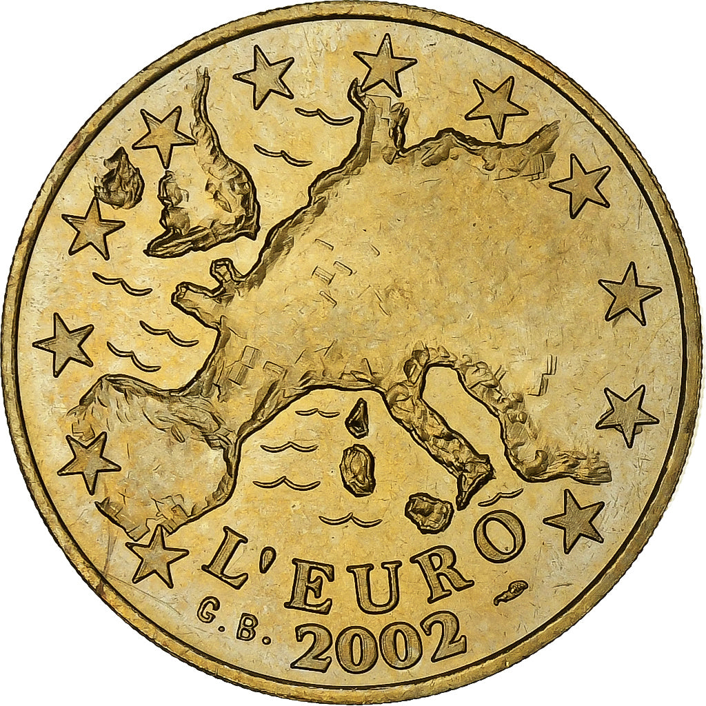 France, Token, Du Franc à l'Euro, 2002, Copper-Nickel Gilt, MS(63)