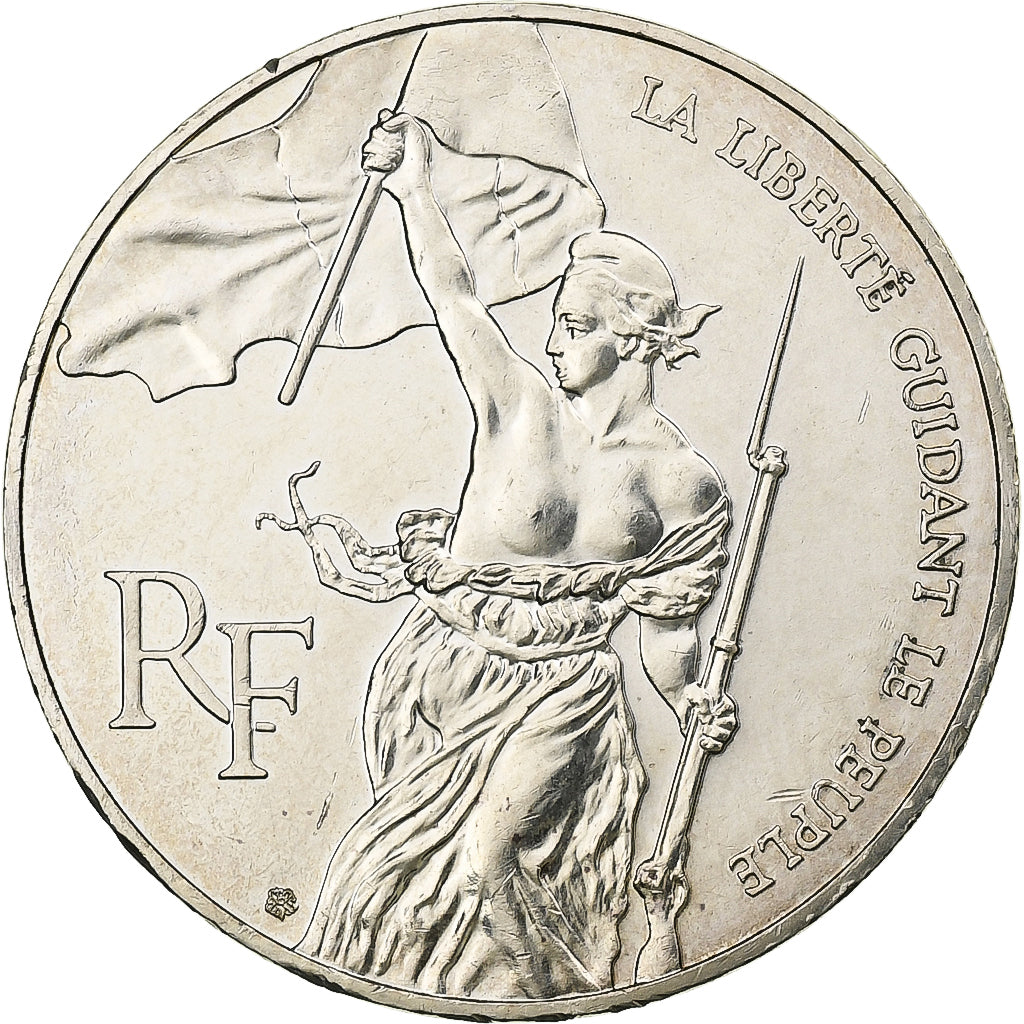 France, 100 Francs, Liberté guidant le peuple, 1993, Silver, AU(55-58)