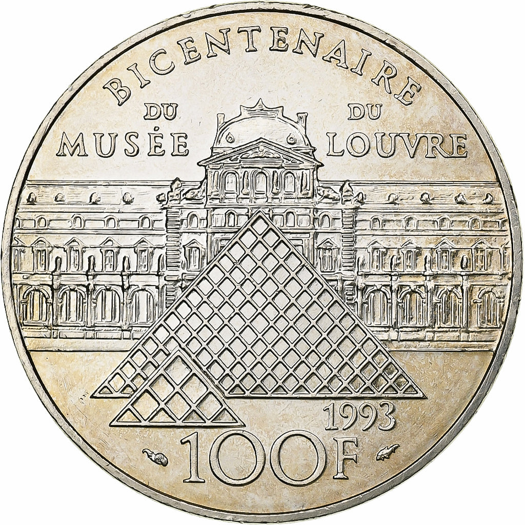 France, 100 Francs, Liberté guidant le peuple, 1993, Silver, AU(55-58)