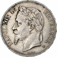 Francia, 5 Francs, Napoléon III, 1868, Strasbourg, Plata, MBC, KM:799.2