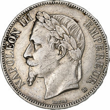Francja, 5 Francs, Napoléon III, 1868, Strasbourg, Srebro, EF(40-45), KM:799.2