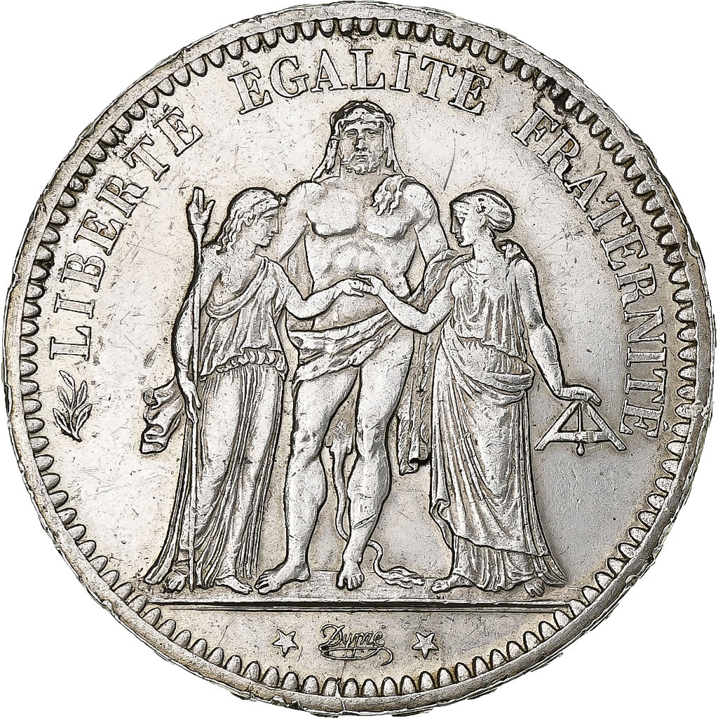 Munten, Frankrijk, Hercule, 5 Francs, 1873, Paris, ZF+, Zilver, KM:820.1
