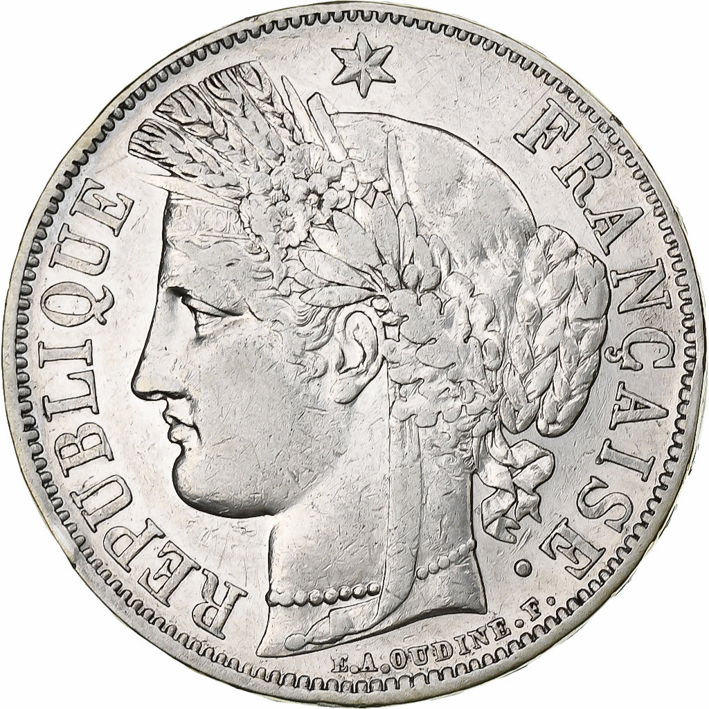 França, 5 Francs, Cérès, 1851, Paris, Prata, EF(40-45), Gadoury:719, KM:761.1