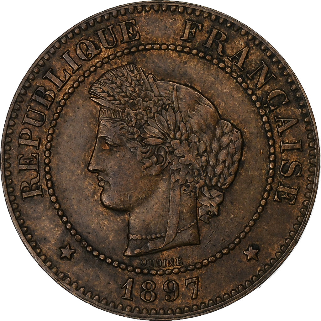 France, 5 Centimes, Cérès, 1897, Paris, Torche, Bronze, EF(40-45)