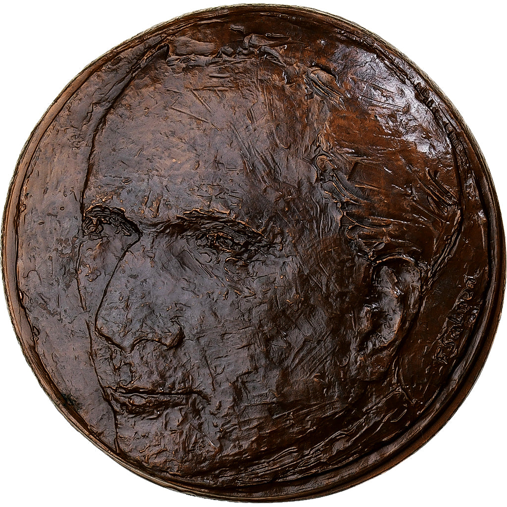 France, Medal, Louis Aragon, 1983, Copper, Salmon, MS(63)