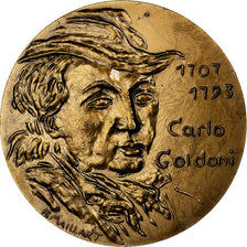 Frankreich, Medaille, Carlo Goldoni, Bronze Florentin, Maillart, UNZ