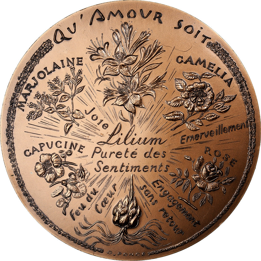 France, Medal, Fleurs d'Amour, Bronze, MDP, MS(63)