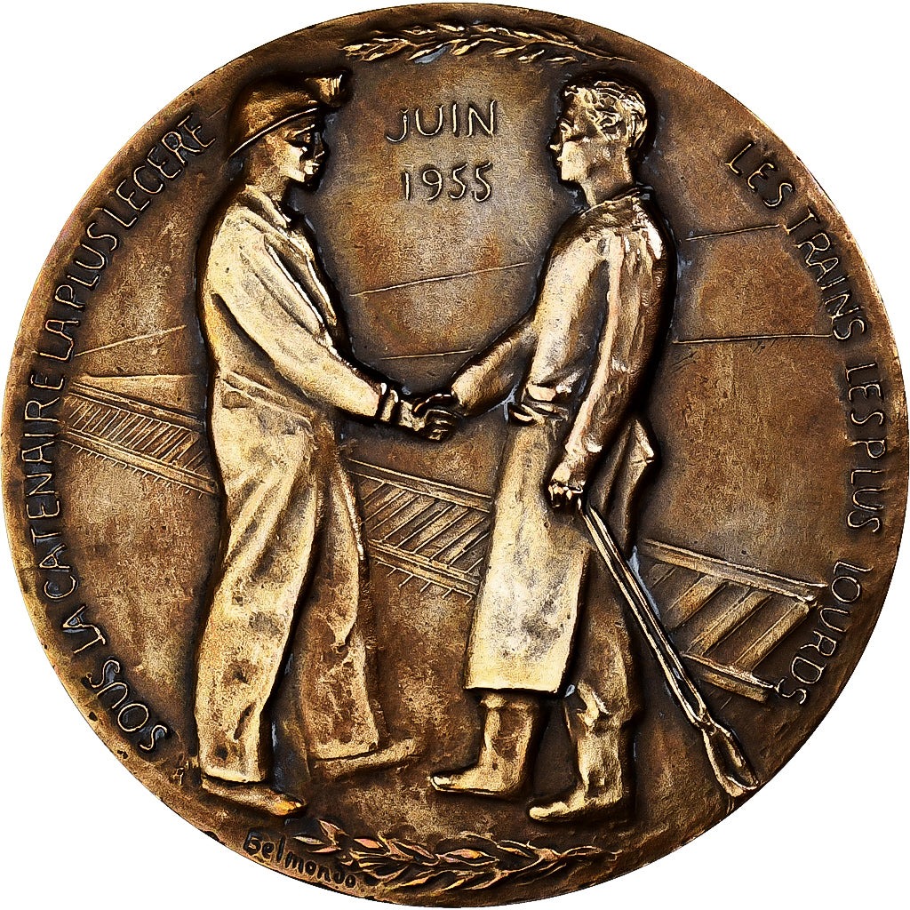France, Medal, Société Nationale des Chemins de Fer Français, 1955, Bronze