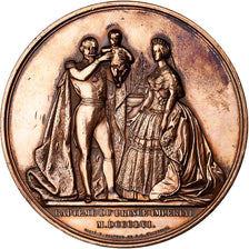 France, Medal, Napoléon III, Baptème du Prince Impérial, 1861, Copper