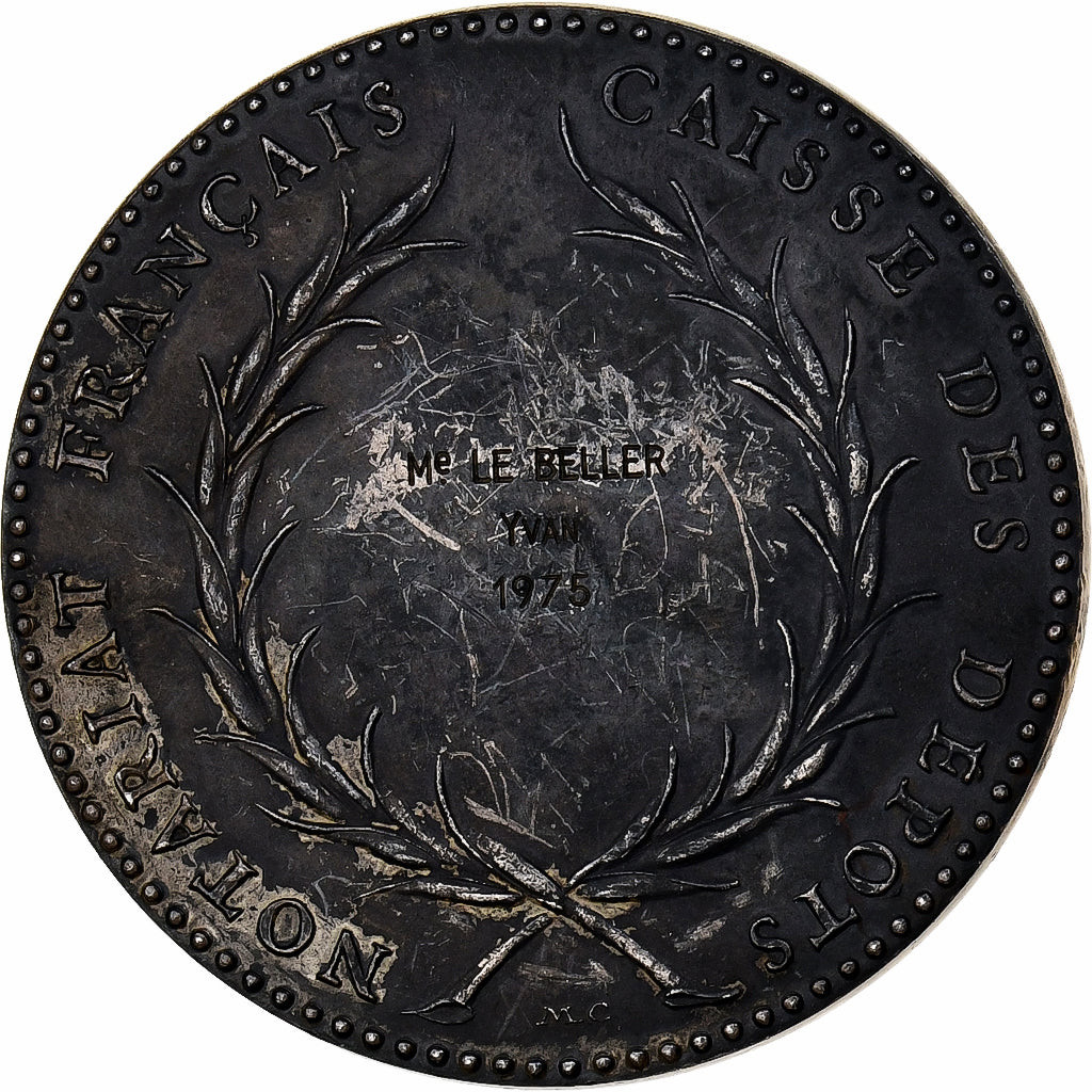 France, Medal, Notariat Français, Caisse des Dépôts, Jacques Cujas, 1975