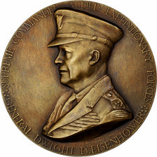 France, Medal, General Dwight D. Eisenhower, 1952, Bronze, De Bremaecker, MS(63)