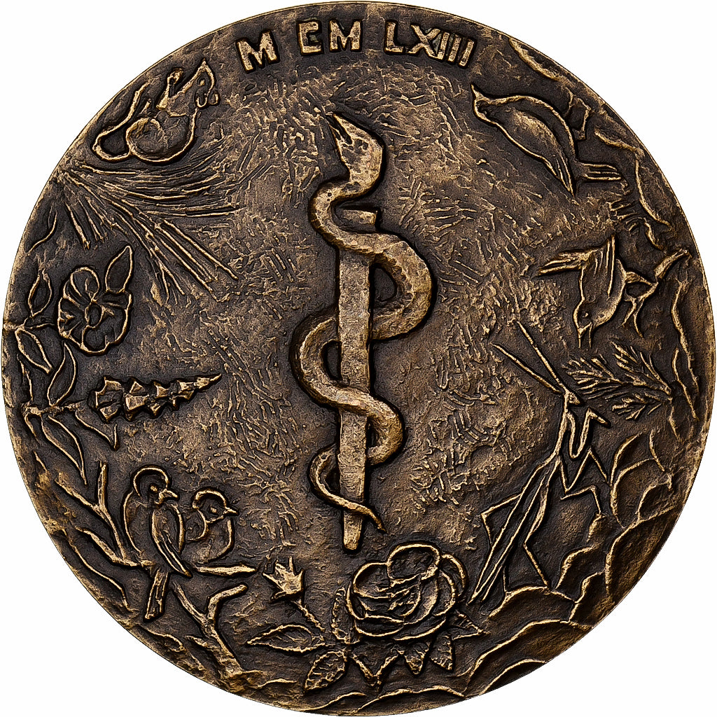 France, Médaille, Au Doyen Léon Binet, 1963, Bronze, SPL