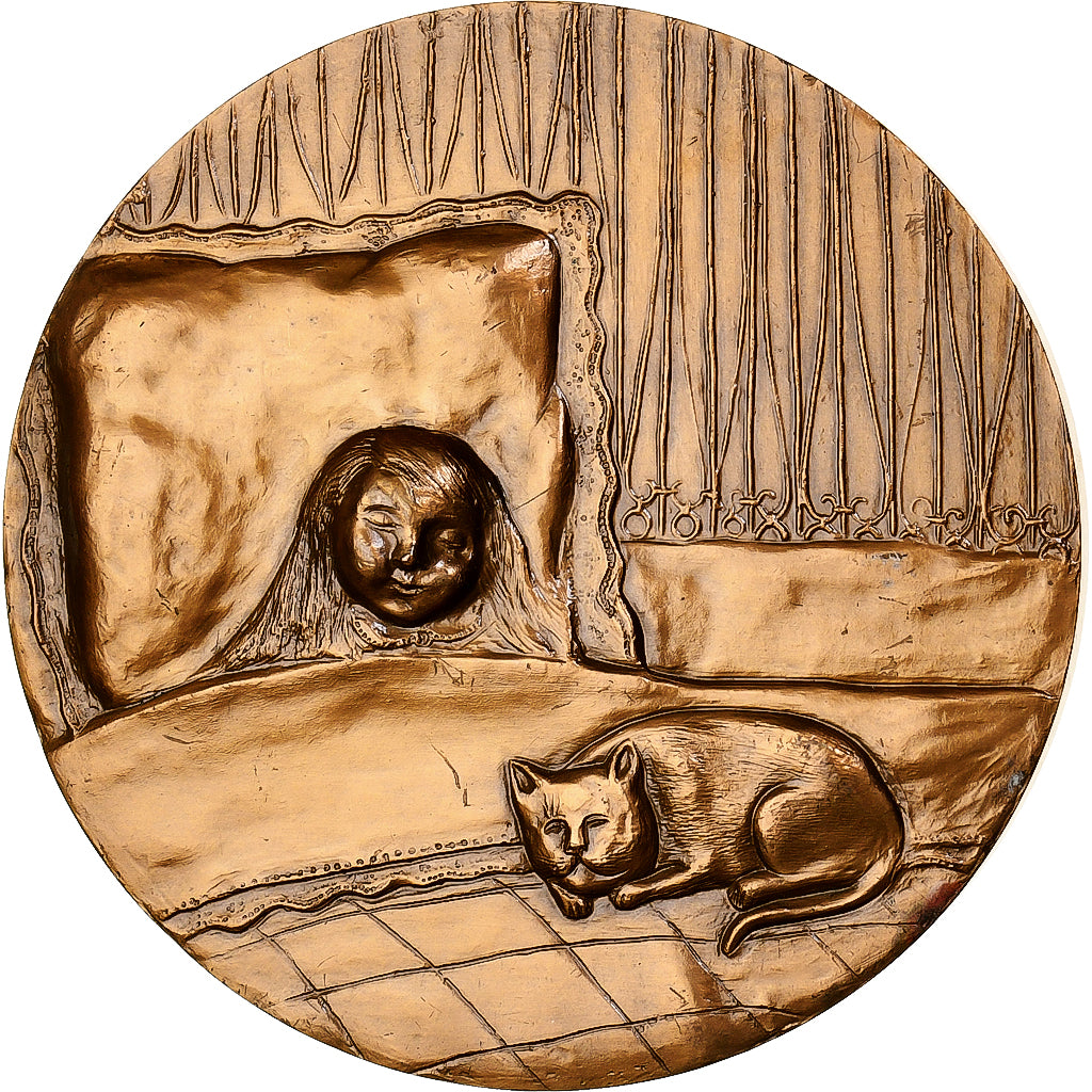 France, Médaille, Le Chat et la Souris, 1987, Bronze, SUP