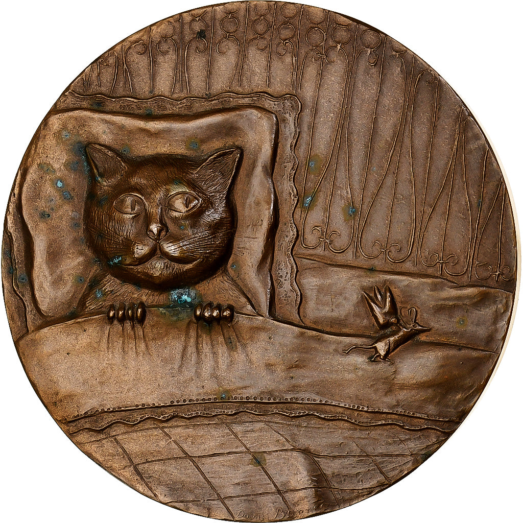 France, Médaille, Le Chat et la Souris, 1987, Bronze, SUP