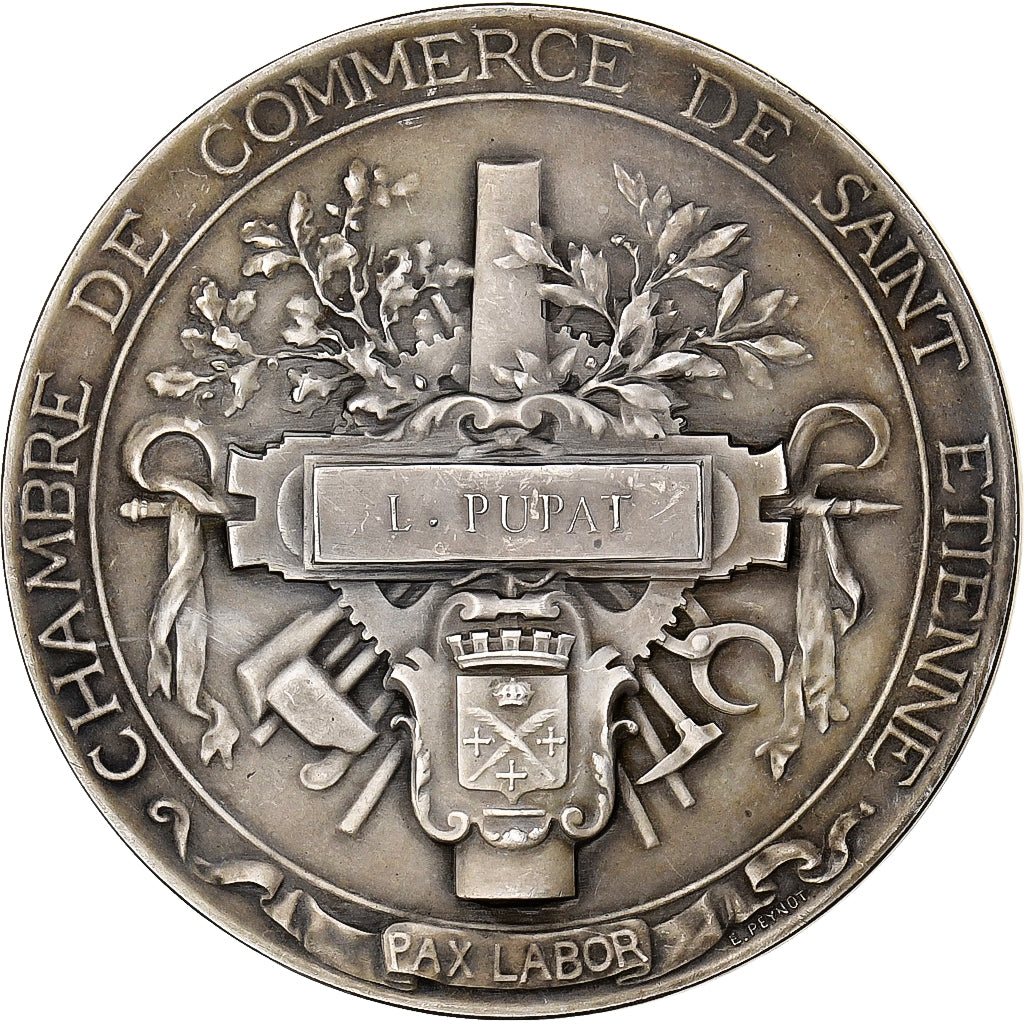 France, Médaille, Chambre de Commerce de Saint-Etienne, Argent, Peynot., SPL