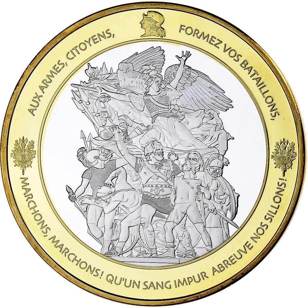 France, Medal, Les Piliers de la république, Fraternité, Silver Plated Copper