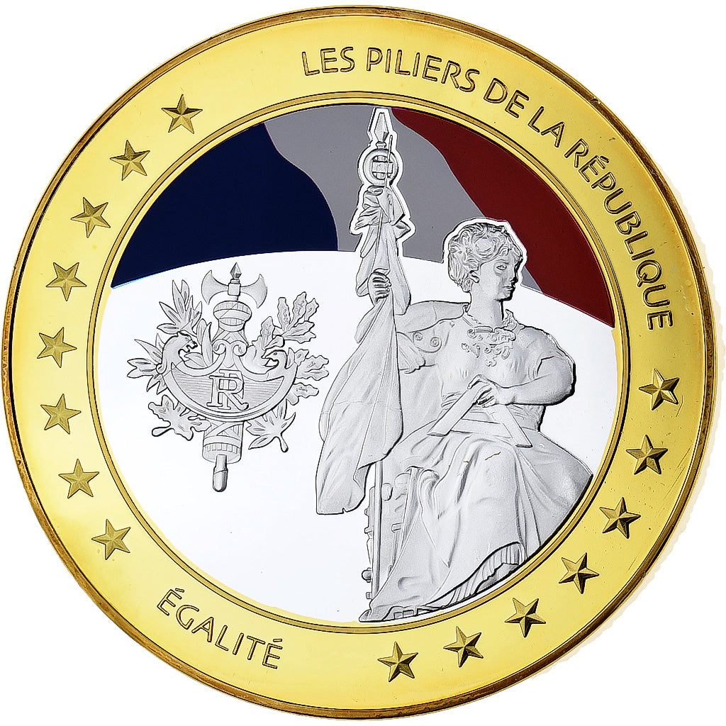 Frankreich, Medaille, Les Piliers de la République, Egalité, Silver Plated