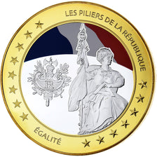 Frankreich, Medaille, Les Piliers de la République, Egalité, Silver Plated