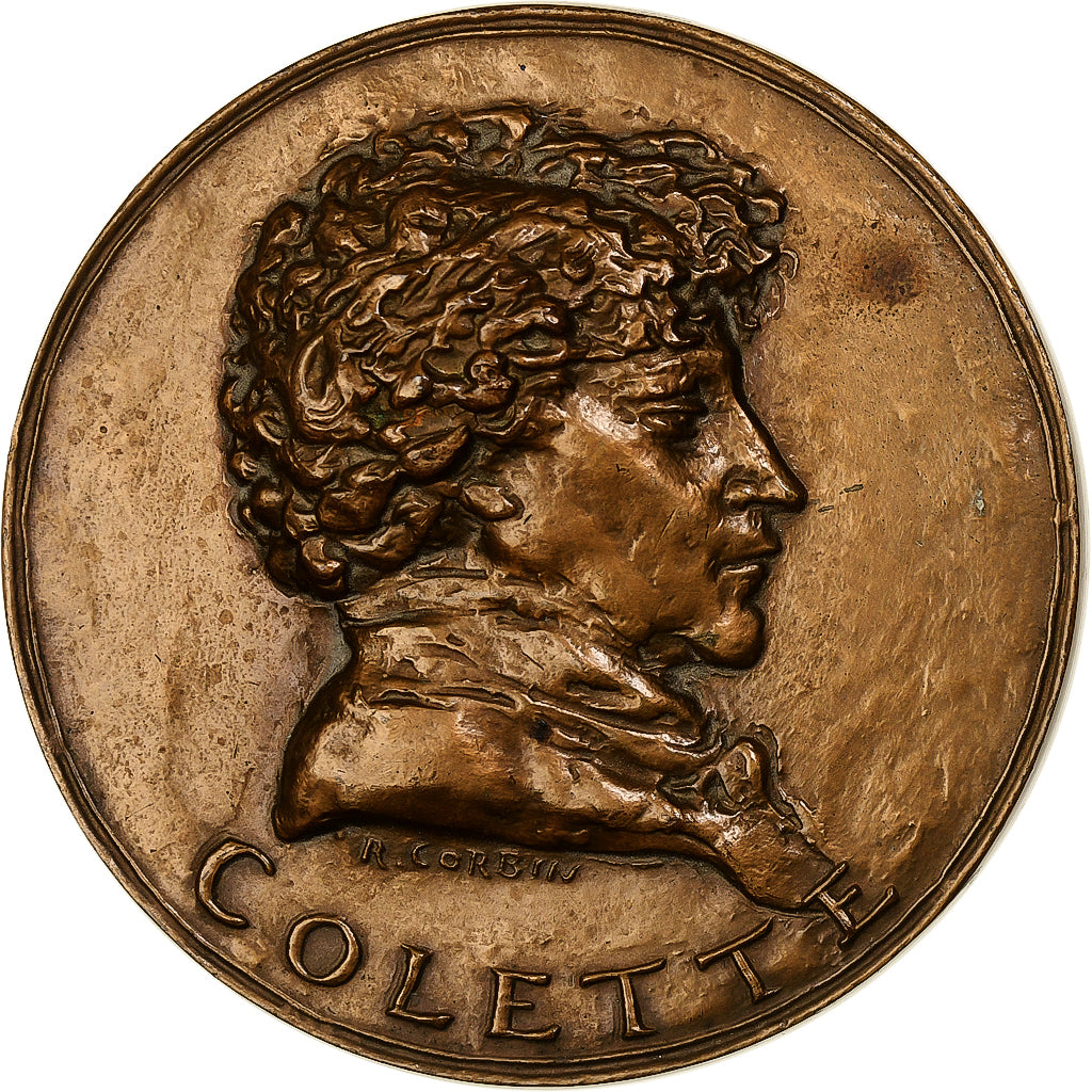 France, Medal, Colette, Maison de Claudine, 1967, Bronze, Corbin, AU(55-58)