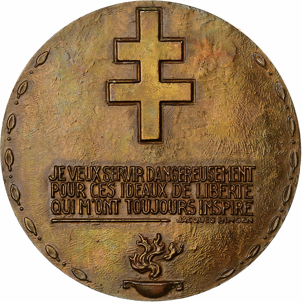 France, Medal, Jacques Bingen, Bronze, Guiraud, MS(63)