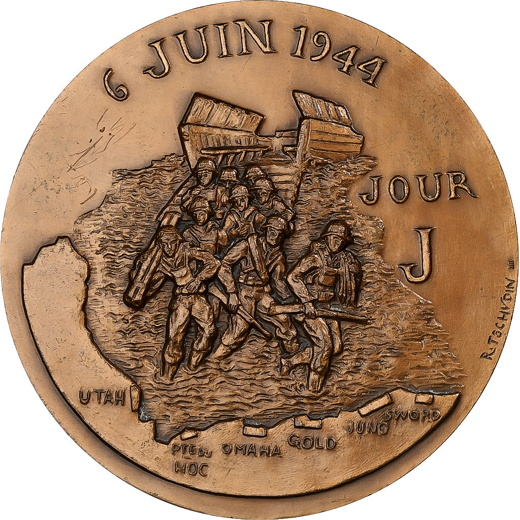 Francia, medaglia, 40ème Anniversaire du Débarquement, 1984, Bronzo, Tschudin