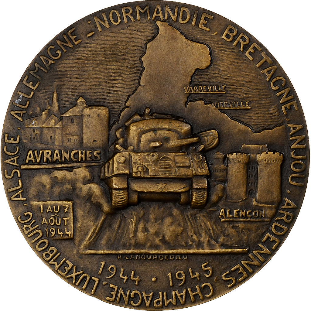 France, Medal, Seconde Guerre Mondiale, George S.Patton, Général, Bronze