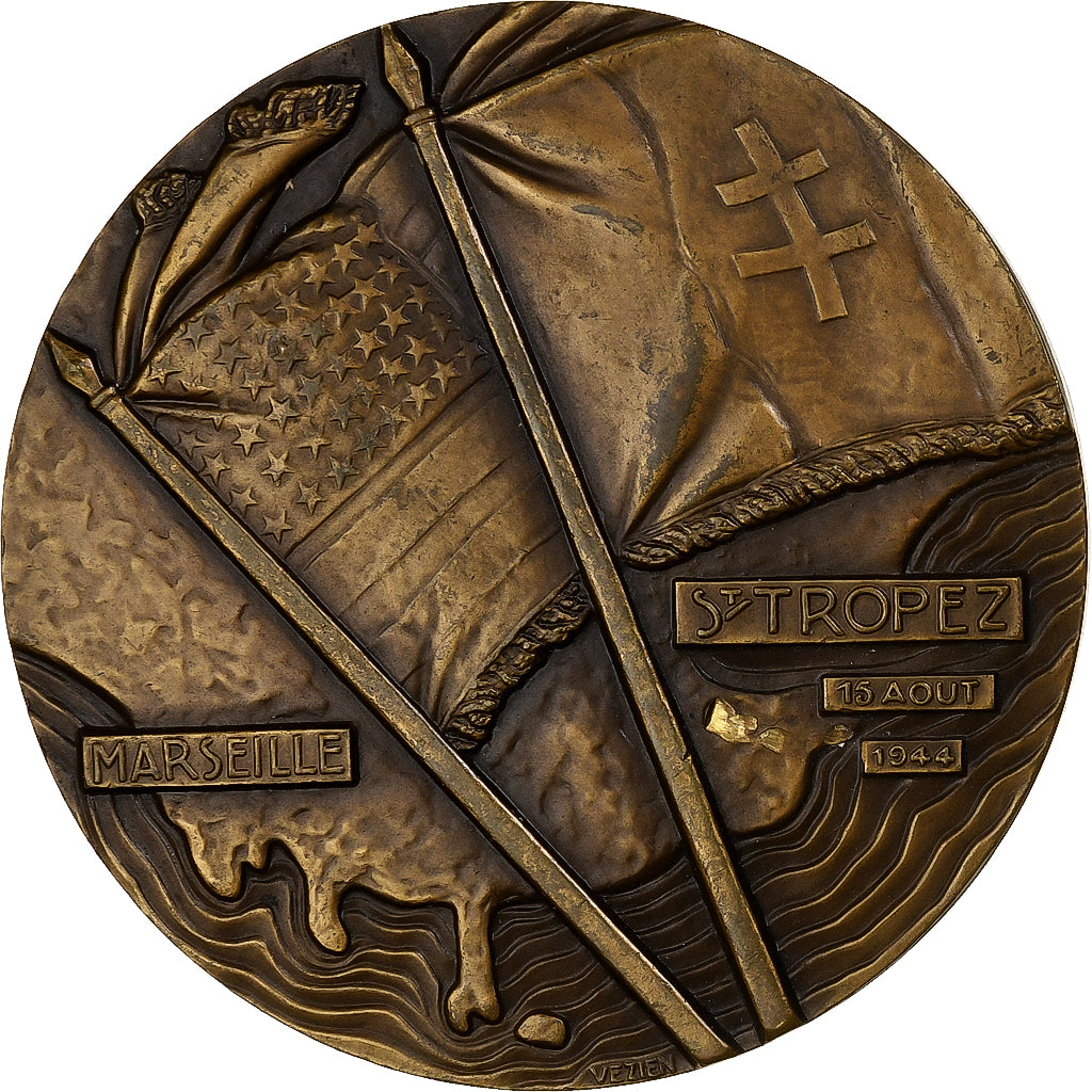 France, Médaille, Les alliés débarquent dans le midi de la France, Bronze