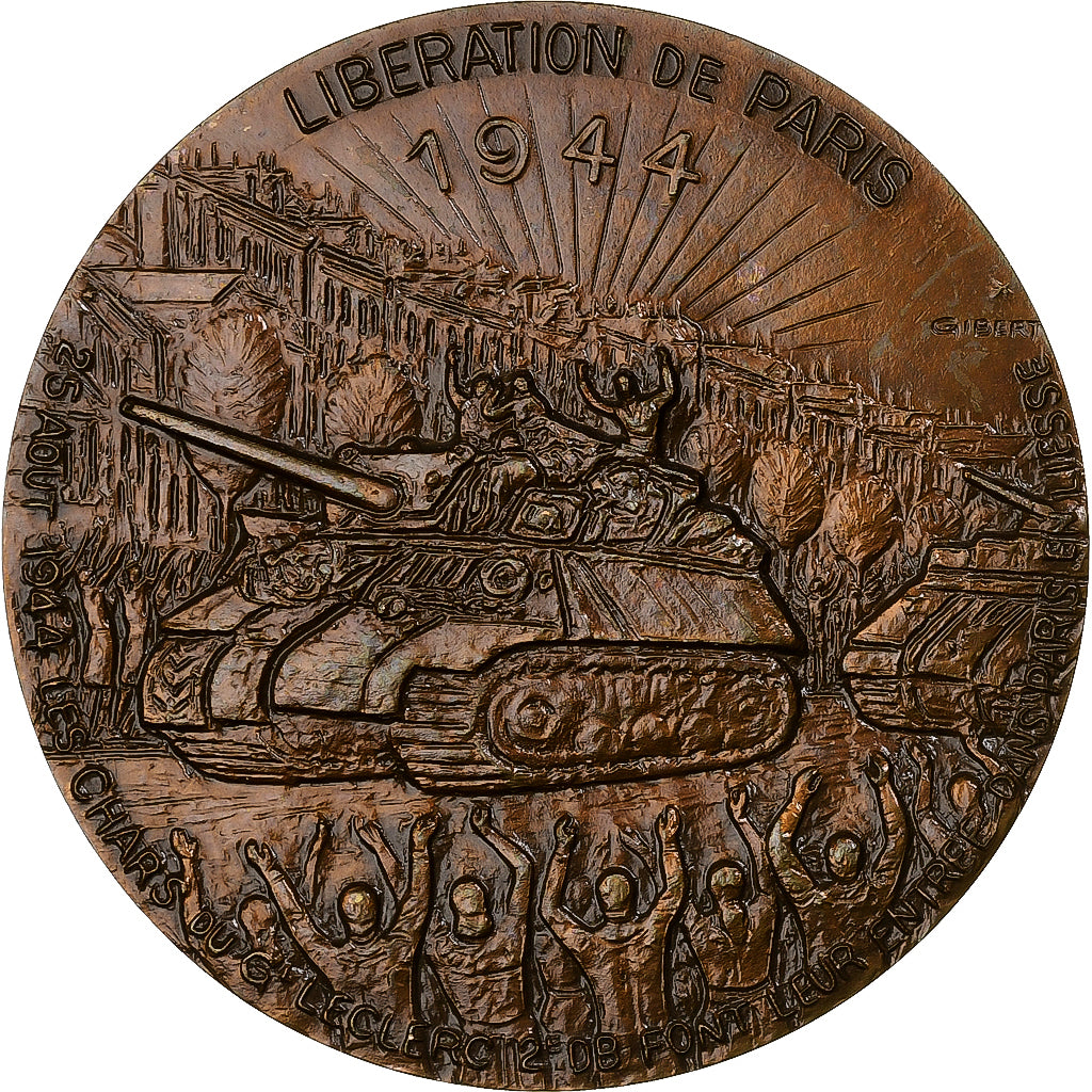 France, Medal, Seconde Guerre Mondiale, La Libération de Paris, Bronze, Gibert