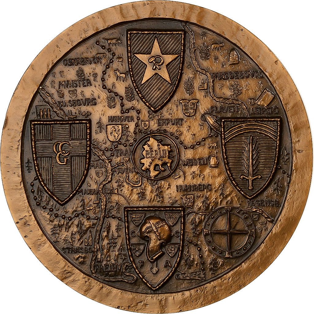 Francia, medaglia, Gouvernement militaire allié en Allemagne, 1989, Bronzo, De