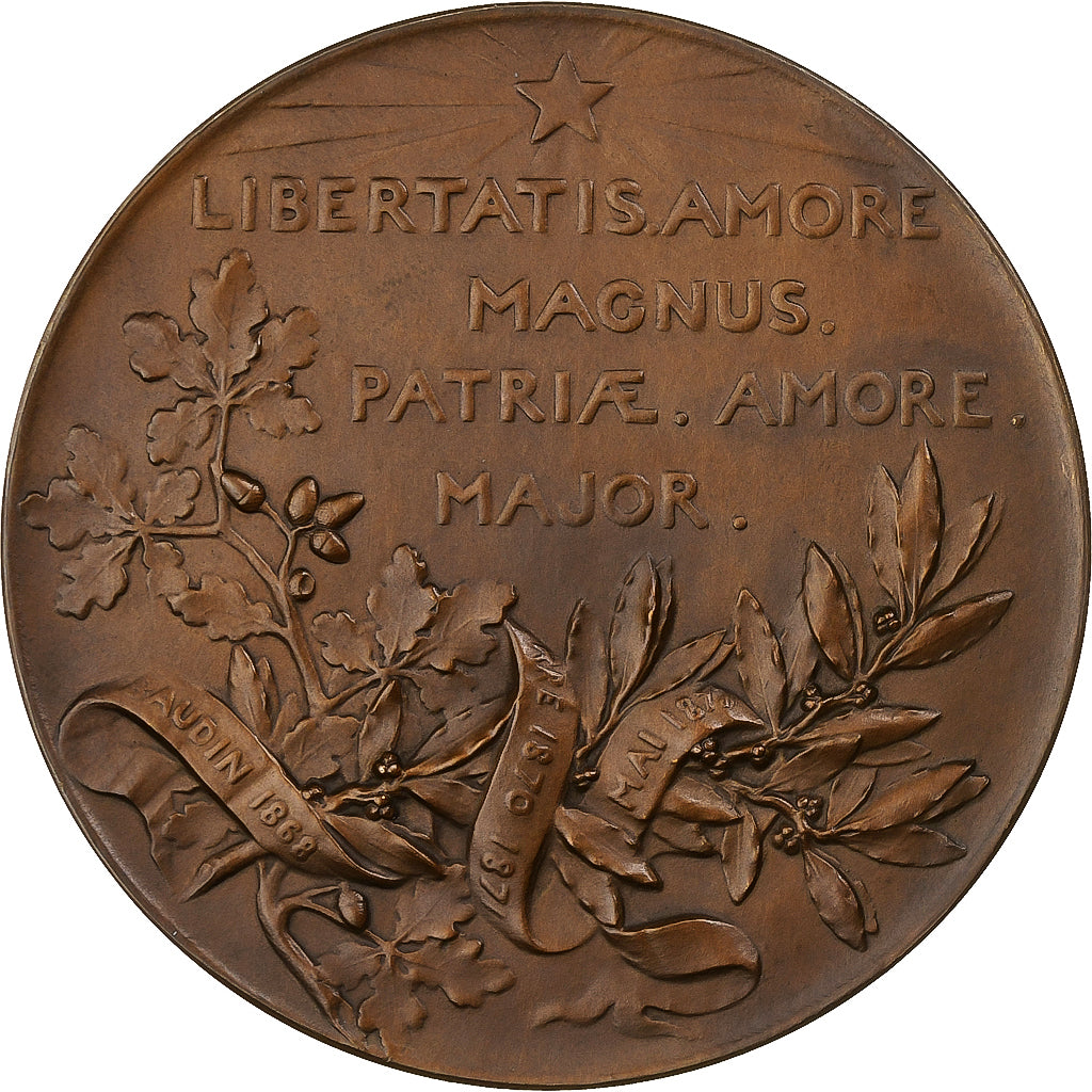 France, Médaille, Décès de Léon Gambetta, 1882, Bronze, O.Roty, SPL+