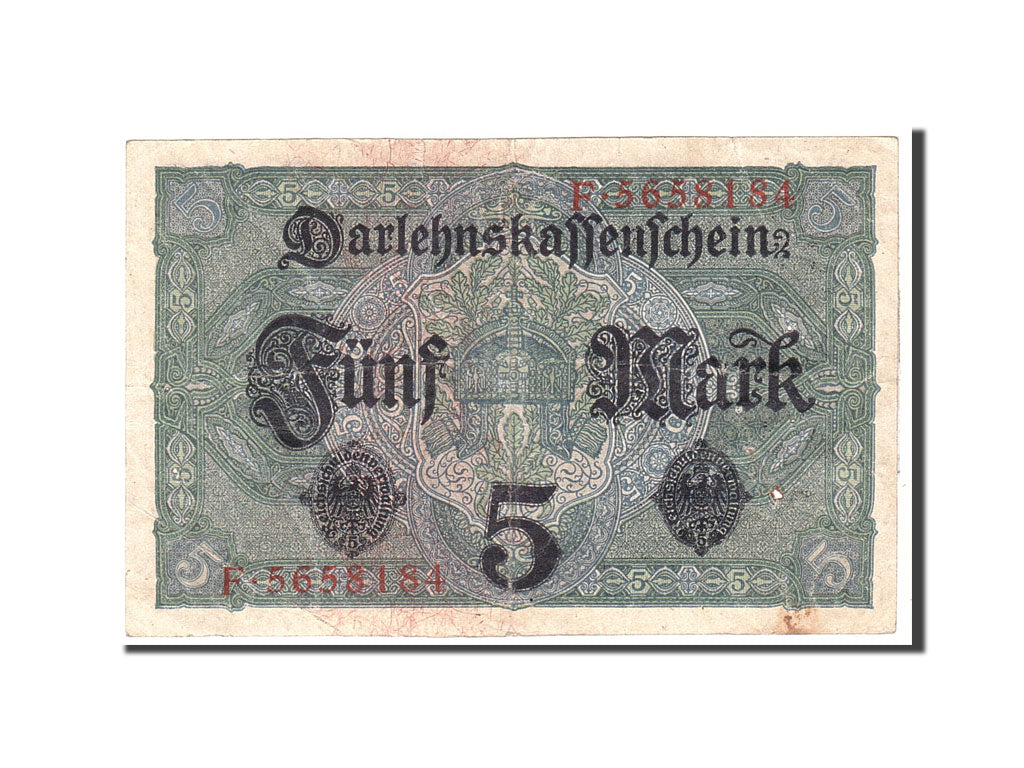 Banknote, Germany, 5 Mark, 1917, 1917-08-01, KM:56a, EF(40-45)