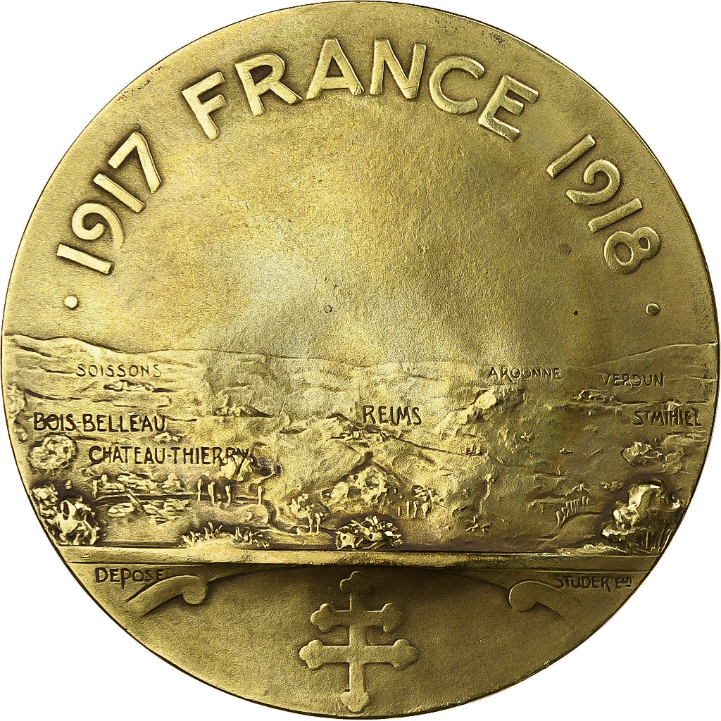 France, Medal, Première Guerre Mondiale, 1917-1918, Bronze, Lordonnois