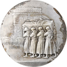 France, Medal, Hommage au soldat inconnu, 1920, Silvered bronze, Dammann
